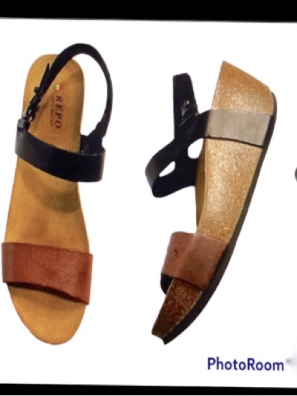 Phil Gatier Repo platform  Wedge Genuine Leather Sandals Size 7